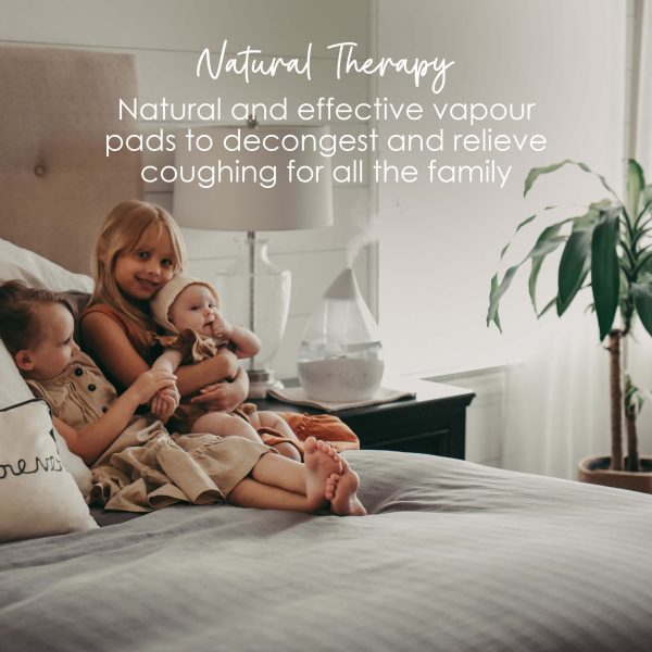 Natural therapy, the natural and effective vapour pads decongest and relieve coughing for all the family.