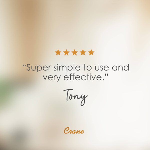 5 star Crane Vapour Pad review from Tony, who says that they are “Super simple to use and very effective”
